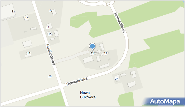 Nowa Bukówka, Rumiankowa, 21, mapa Nowa Bukówka