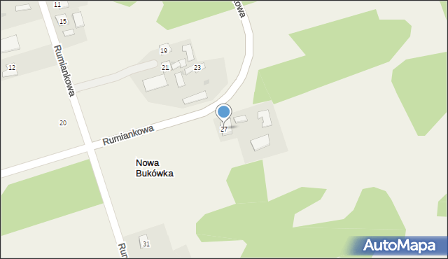 Nowa Bukówka, Rumiankowa, 27, mapa Nowa Bukówka