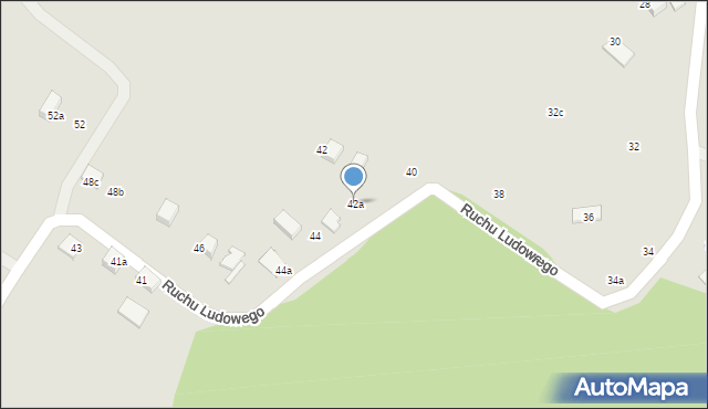 Nowy Sącz, Ruchu Ludowego, 42a, mapa Nowego Sącza