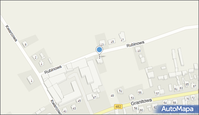 Olszowa, Rubinowa, 2, mapa Olszowa