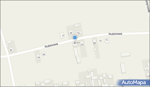 Olszowa, Rubinowa, 60, mapa Olszowa