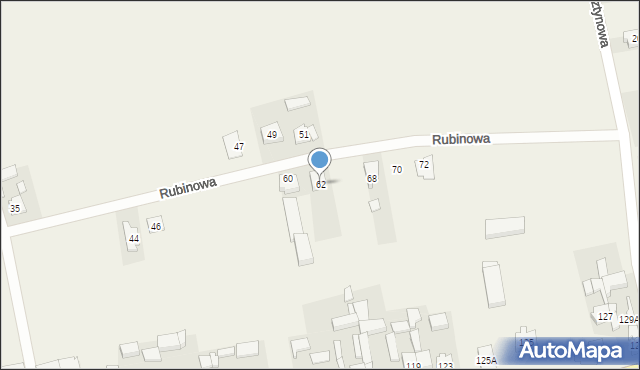 Olszowa, Rubinowa, 62, mapa Olszowa