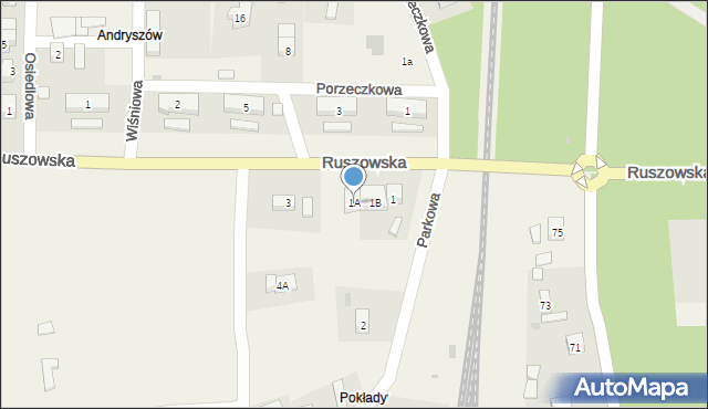 Osiecznica, Ruszowska, 1A, mapa Osiecznica