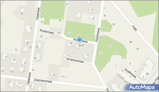 Osielsko, Rubinowa, 13, mapa Osielsko