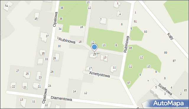 Osielsko, Rubinowa, 15, mapa Osielsko