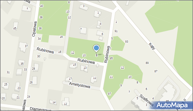 Osielsko, Rubinowa, 8, mapa Osielsko