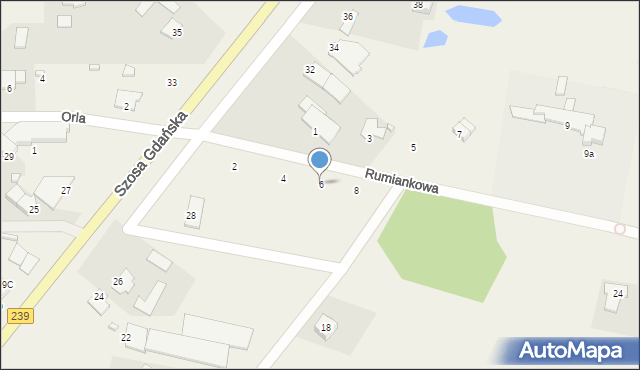 Osielsko, Rumiankowa, 6, mapa Osielsko