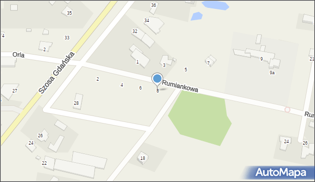 Osielsko, Rumiankowa, 8, mapa Osielsko