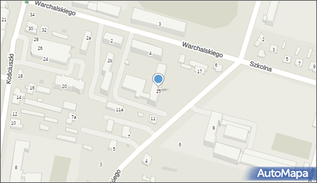 Ostrów Mazowiecka, Rubinkowskiego Romana, 15, mapa Ostrów Mazowiecka