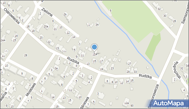 Ostrowiec Świętokrzyski, Rudzka, 11A, mapa Ostrowiec Świętokrzyski