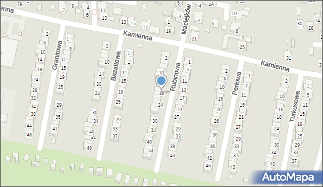 Piekary Śląskie, Rubinowa, 18, mapa Piekary Śląskie