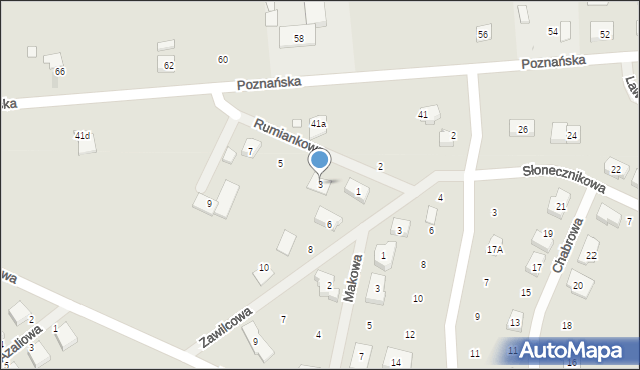 Pobiedziska, Rumiankowa, 3, mapa Pobiedziska