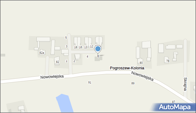 Pogroszew-Kolonia, Rumiankowa, 6, mapa Pogroszew-Kolonia