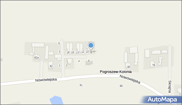 Pogroszew-Kolonia, Rumiankowa, 8, mapa Pogroszew-Kolonia