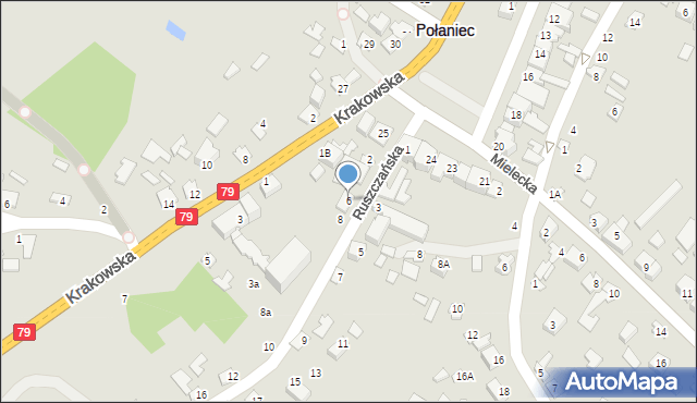 Połaniec, Ruszczańska, 6, mapa Połaniec