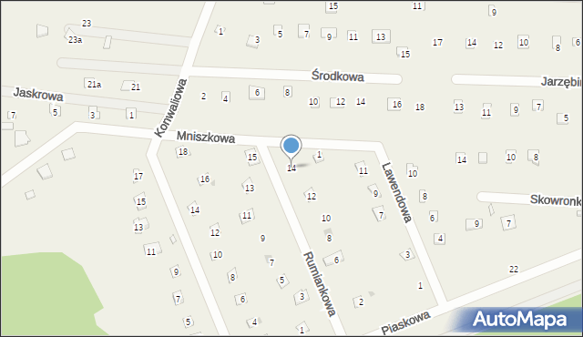 Popowo-Parcele, Rumiankowa, 14, mapa Popowo-Parcele