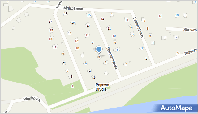 Popowo-Parcele, Rumiankowa, 5, mapa Popowo-Parcele