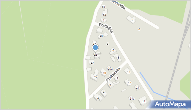 Poznań, Rugijska, 44, mapa Poznania