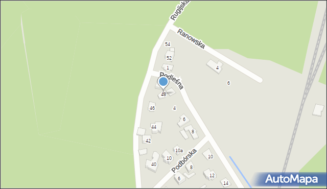 Poznań, Rugijska, 48, mapa Poznania