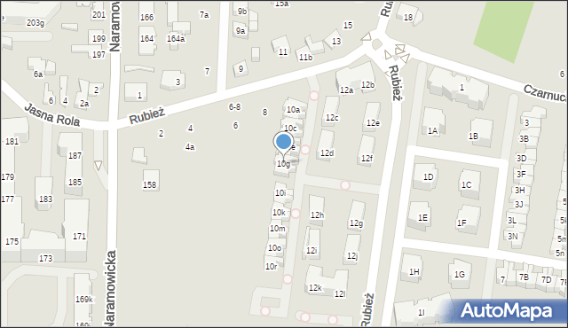 Poznań, Rubież, 10g, mapa Poznania