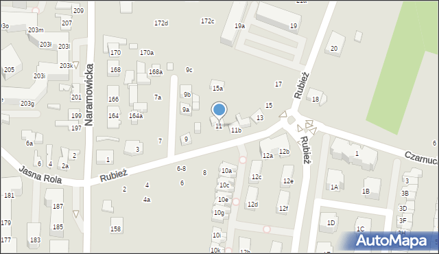 Poznań, Rubież, 11, mapa Poznania