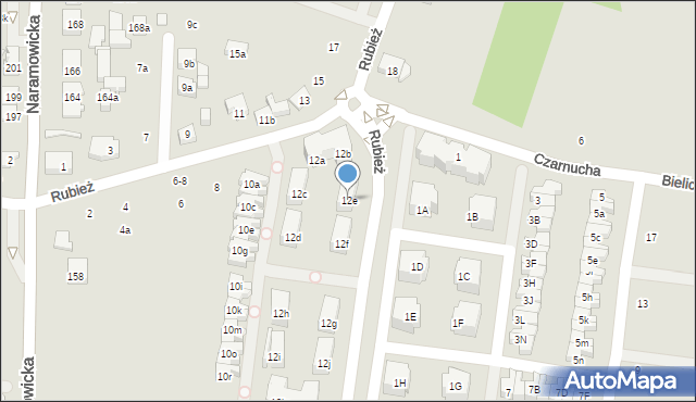 Poznań, Rubież, 12e, mapa Poznania