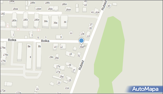 Poznań, Rubież, 31a, mapa Poznania