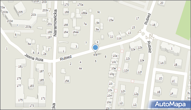 Poznań, Rubież, 6-8, mapa Poznania