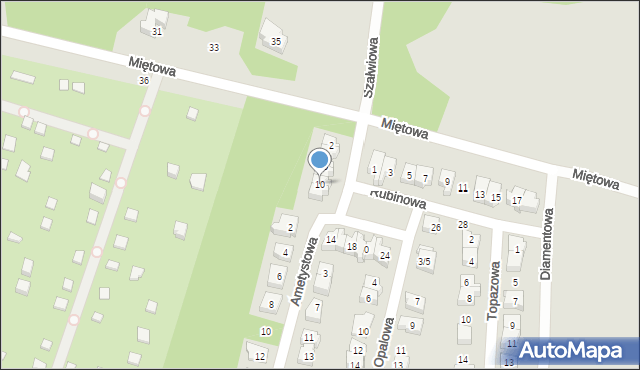 Poznań, Rubinowa, 10, mapa Poznania