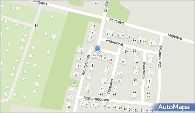 Poznań, Rubinowa, 16, mapa Poznania