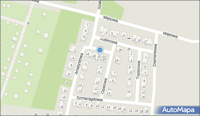 Poznań, Rubinowa, 22, mapa Poznania