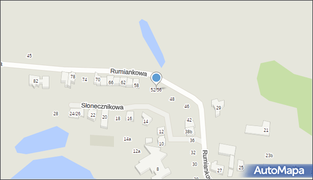 Poznań, Rumiankowa, 52/56, mapa Poznania