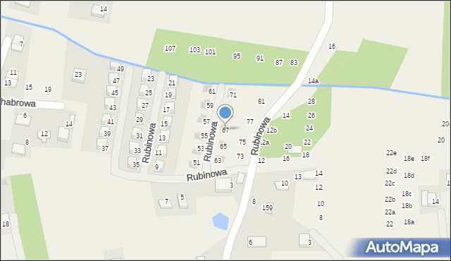 Przeginia Duchowna, Rubinowa, 67, mapa Przeginia Duchowna