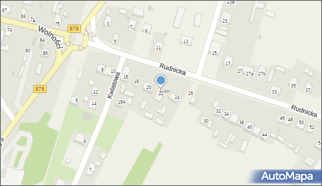 Racławice, Rudnicka, 22, mapa Racławice