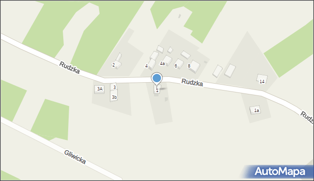 Raszczyce, Rudzka, 1, mapa Raszczyce