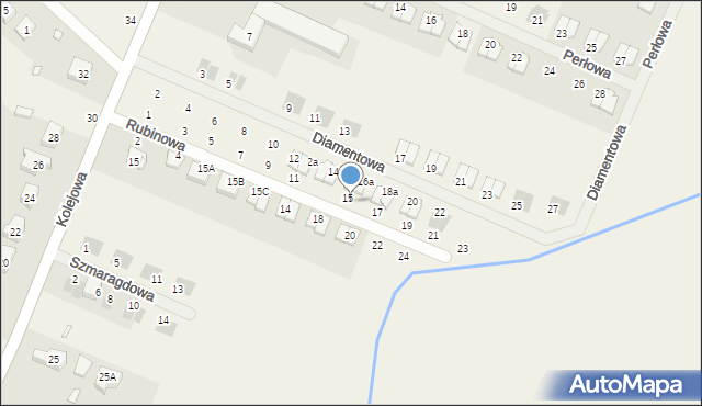 Rokietnica, Rubinowa, 15, mapa Rokietnica