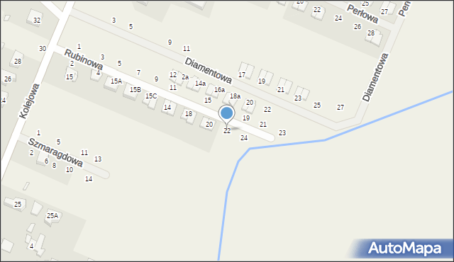 Rokietnica, Rubinowa, 22, mapa Rokietnica