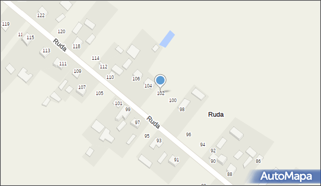 Ruda, Ruda, 102, mapa Ruda