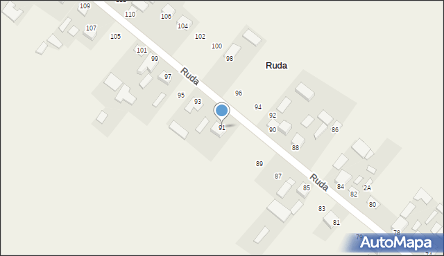 Ruda, Ruda, 91, mapa Ruda