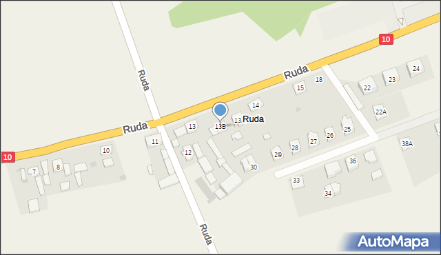 Ruda, Ruda, 13B, mapa Ruda