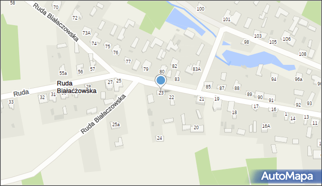 Ruda Białaczowska, Ruda Białaczowska, 23, mapa Ruda Białaczowska
