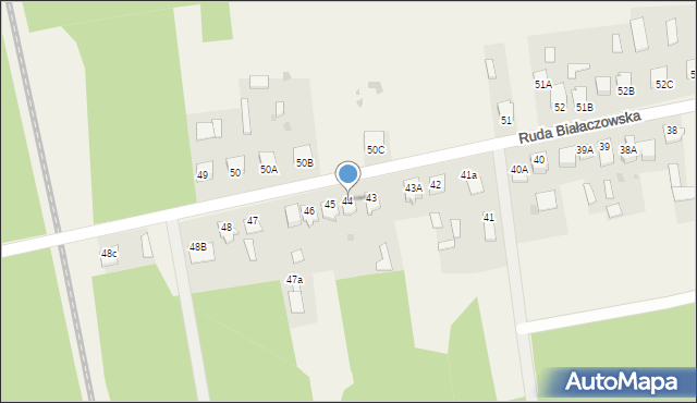 Ruda Białaczowska, Ruda Białaczowska, 44, mapa Ruda Białaczowska