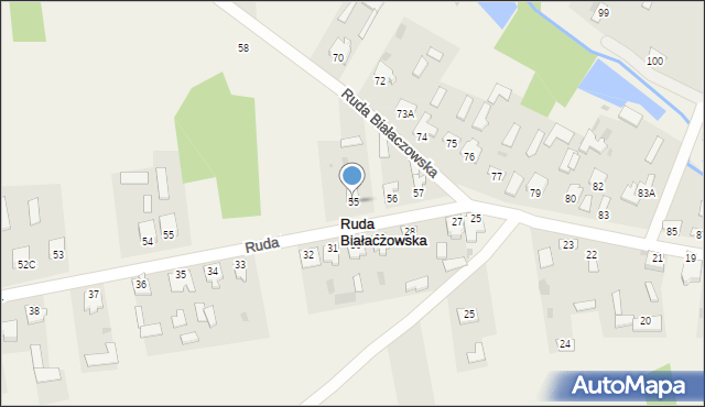 Ruda Białaczowska, Ruda Białaczowska, 55, mapa Ruda Białaczowska