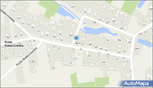 Ruda Białaczowska, Ruda Białaczowska, 85, mapa Ruda Białaczowska
