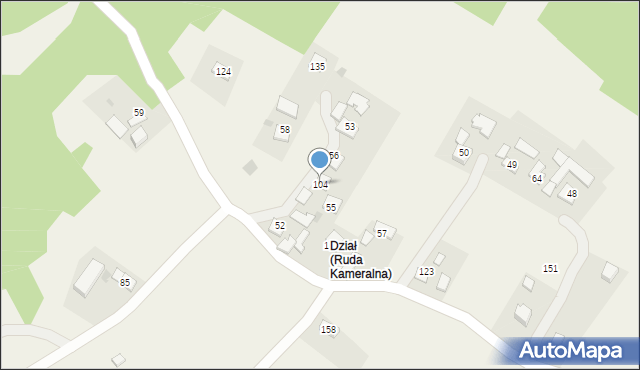 Ruda Kameralna, Ruda Kameralna, 104, mapa Ruda Kameralna