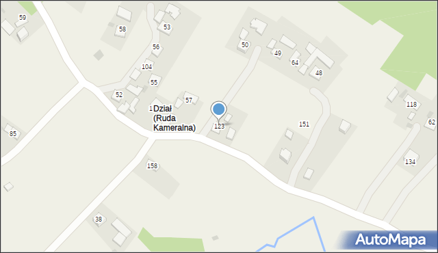 Ruda Kameralna, Ruda Kameralna, 123, mapa Ruda Kameralna