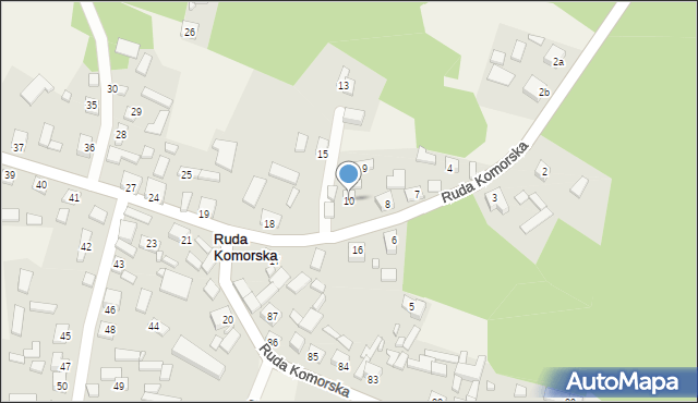 Ruda Komorska, Ruda Komorska, 10, mapa Ruda Komorska