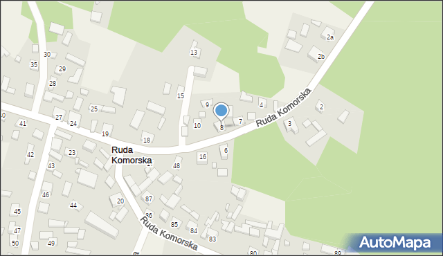 Ruda Komorska, Ruda Komorska, 8, mapa Ruda Komorska