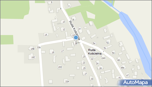 Ruda Kościelna, Ruda Kościelna, 18, mapa Ruda Kościelna