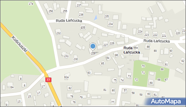 Ruda Łańcucka, Ruda Łańcucka, 229, mapa Ruda Łańcucka